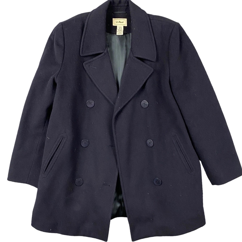 L.L. Bean Women's Black Peacoat EUC wm sz 10